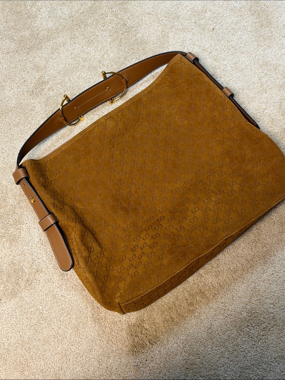 Brown Suede Shoulder Bag